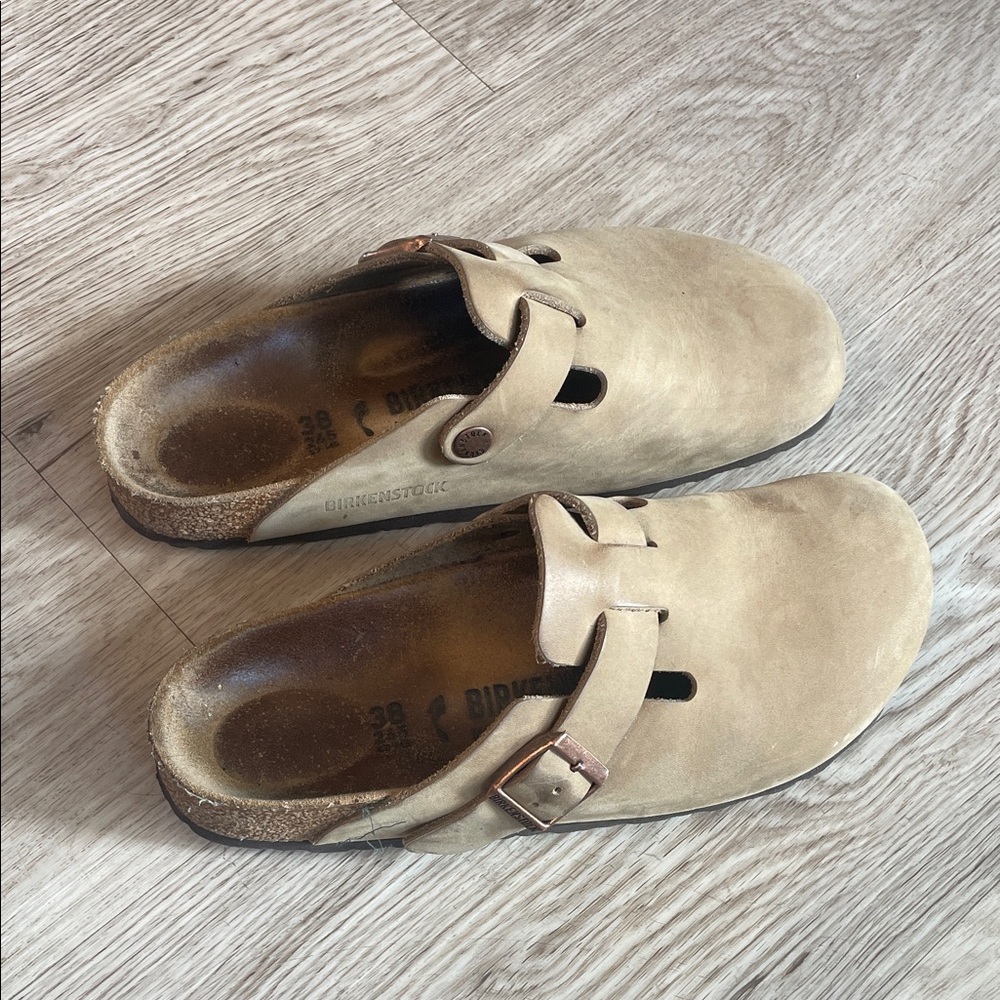 Birkenstock Boston Taupe Slip-On Clogs